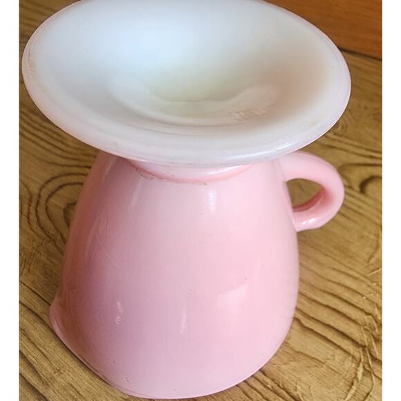 Vintage Hazel Atlas Ovide Pink Creamer Platonite Glass Very Pretty See Pictures - Picture 8 of 16